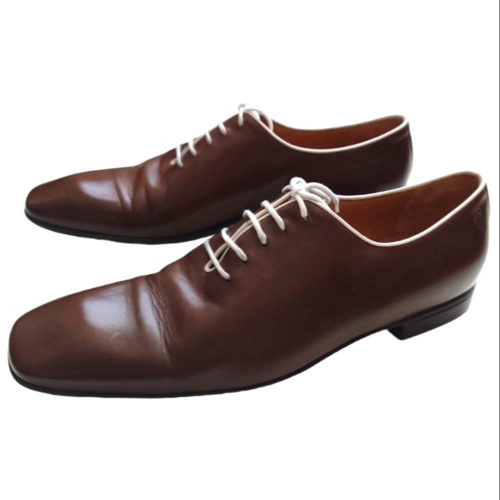 GUCCI Men's Brown Leather Lace-up Shoes Size 9.5 - Picture 14 of 14